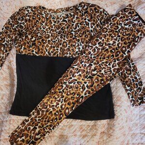 EUC Girls Lilly Pulitzer Luxetic Cheetah print Matching Set SZ Med 6-7